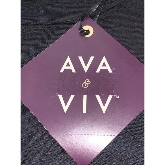 Ava & Viv Womens Black Casual Knot Front T-Shirt Plus Size XXL - Picture 9 of 9